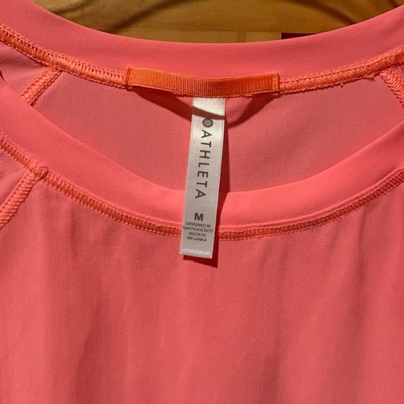 Athleta Short Sleeve Athletic Top vibrant peach size M women’s - Picture 3 of 8